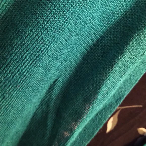 J.Jill Small Petite Open Front Silk Blend Cardi Mediterranean blue Cardigan - Picture 8 of 11